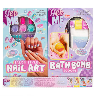 GenMe DIY Beauty - 4pk: Nail Art, Bath Bomb, Body Art, Lip Balm SEALED NIB   30