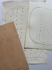 3 X Lucio Fontana Artwork Drawing Modern Art Minimalist Italian Minimalism F55