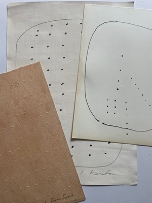3 x Lucio Fontana Kunstwerk Zeichnung Moderne Kunst Minimalistisch Italienisch Minimalismus F55