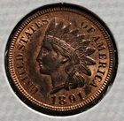 1891 Indian Head Cent 1c Choice BU Uncirculated