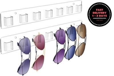 Organizador de gafas de sol (paquete de 2), soporte de pared para gafas