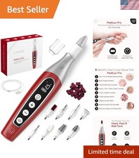 PediLux Pro Cordless Electric Nail File - Luxury 32-Piece Manicure Set
