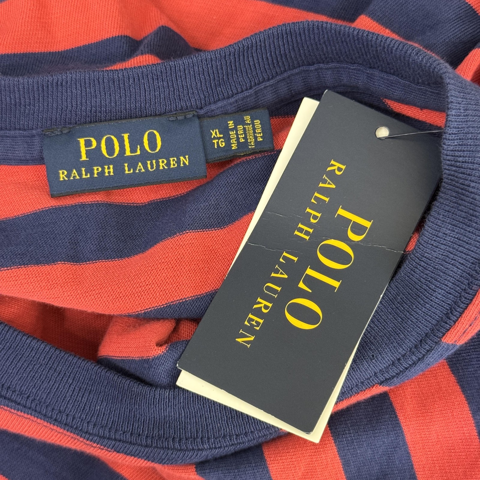 Polo Ralph Lauren Top Donna XL Rugby Camicia Righe Girocollo Crop Little Pony