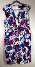 Phase Eight Wrap Waist Dress UK 18 Multi Colour Floral Pattern Knee Length