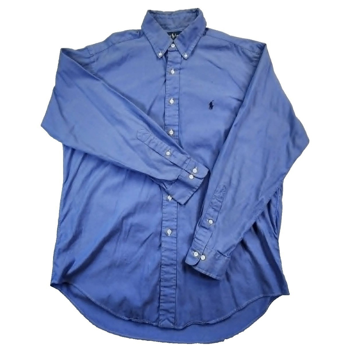 Polo Ralph Lauren Yarmouth Blue Mens 16 34/35 Button Down Oxford Shirt Pony READ
