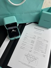 Tiffany & Co Platinum Diamond Engagement Ring 0.52ct G VS1 – Box & Certificate
