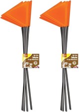10 Pack Hi Vis Mole Trap Markers Orange Stainless Steel Garden Lawn Flags