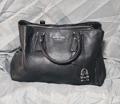 AUTHENTIC MICHAEL KORS CAMILLE BLACK Lg SATCHEL LEATHER WOMEN'S HANDBAG