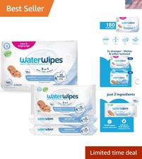 Sensitive Newborn Baby Wipes, 3-In-1 Cleans, Cares, Protects, 99.9 Water,...