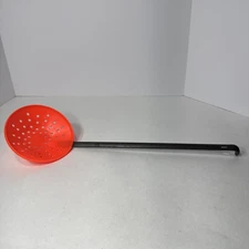 Vintage Ice Fishing Metal Skimmer Ladle Strainer Scoop 5" Diameter