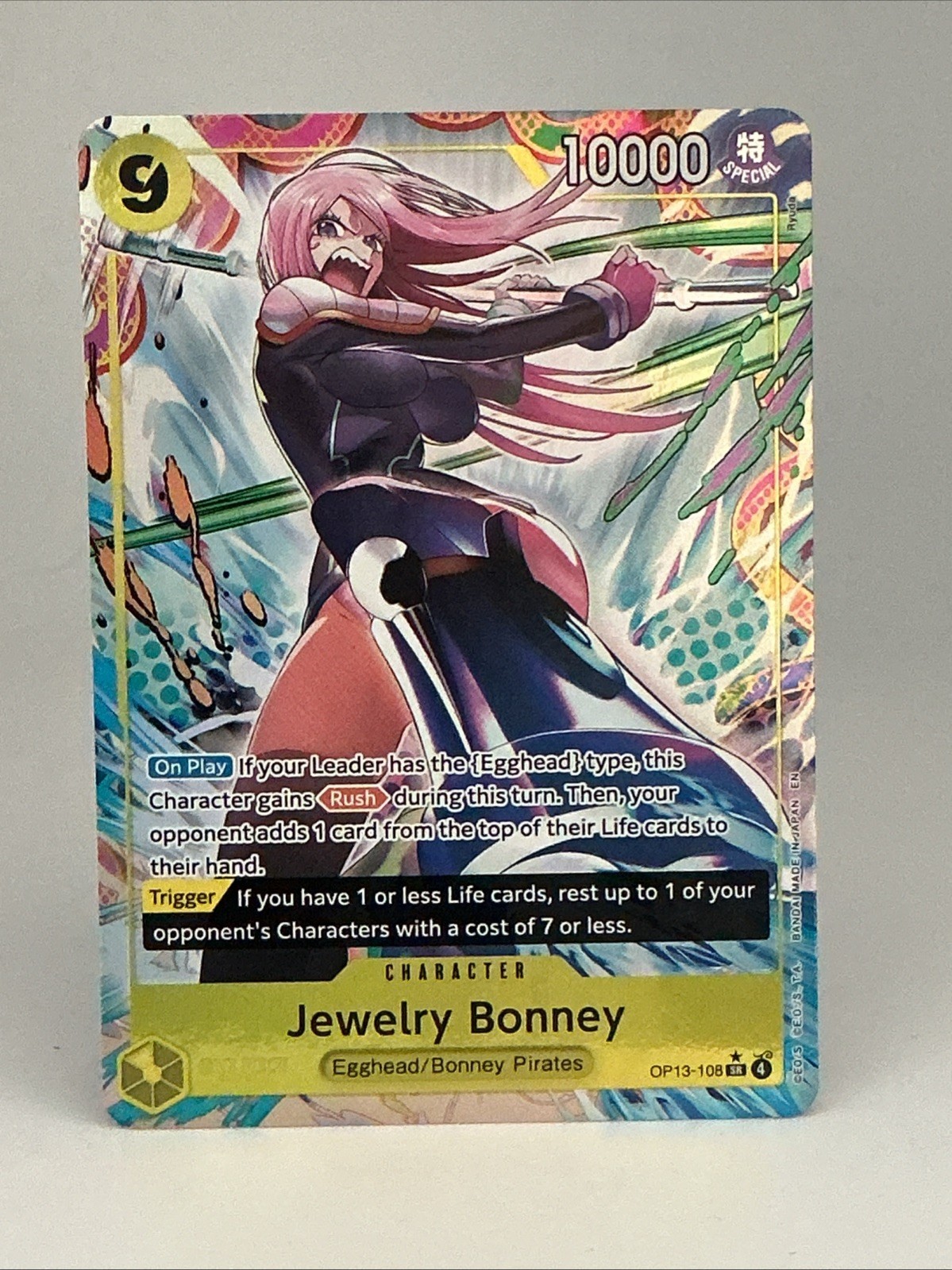 One Piece Carrying On His Will Jewelry Bonney OP13-108 Alternate Alt Art SR NM