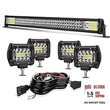 LED Light Bar 32" 441W Triple Row Flood Spot Combo Beam Offroad Driving