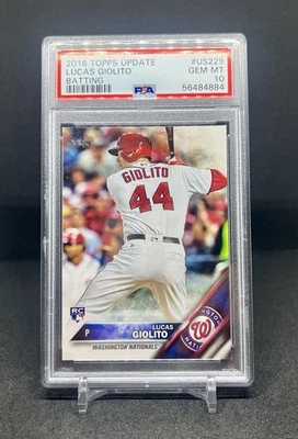 2016 Topps Update Lucas Giolito Batting Image Variation SP RC PSA 10 GEM POP 15 - Image 1 of 2
