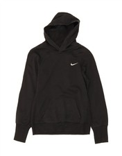 NIKE Womens Therma-Fit Oversized Hoodie Jumper UK 10 Small Black Polyester VD04