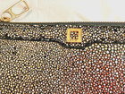 Lodis Black Leather Gold & Silver Metallic Zip Around Wallet — photo 4