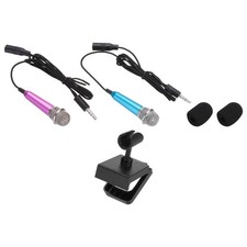 Blue Red Mini Portable Voice Microphone with Stand and Case for