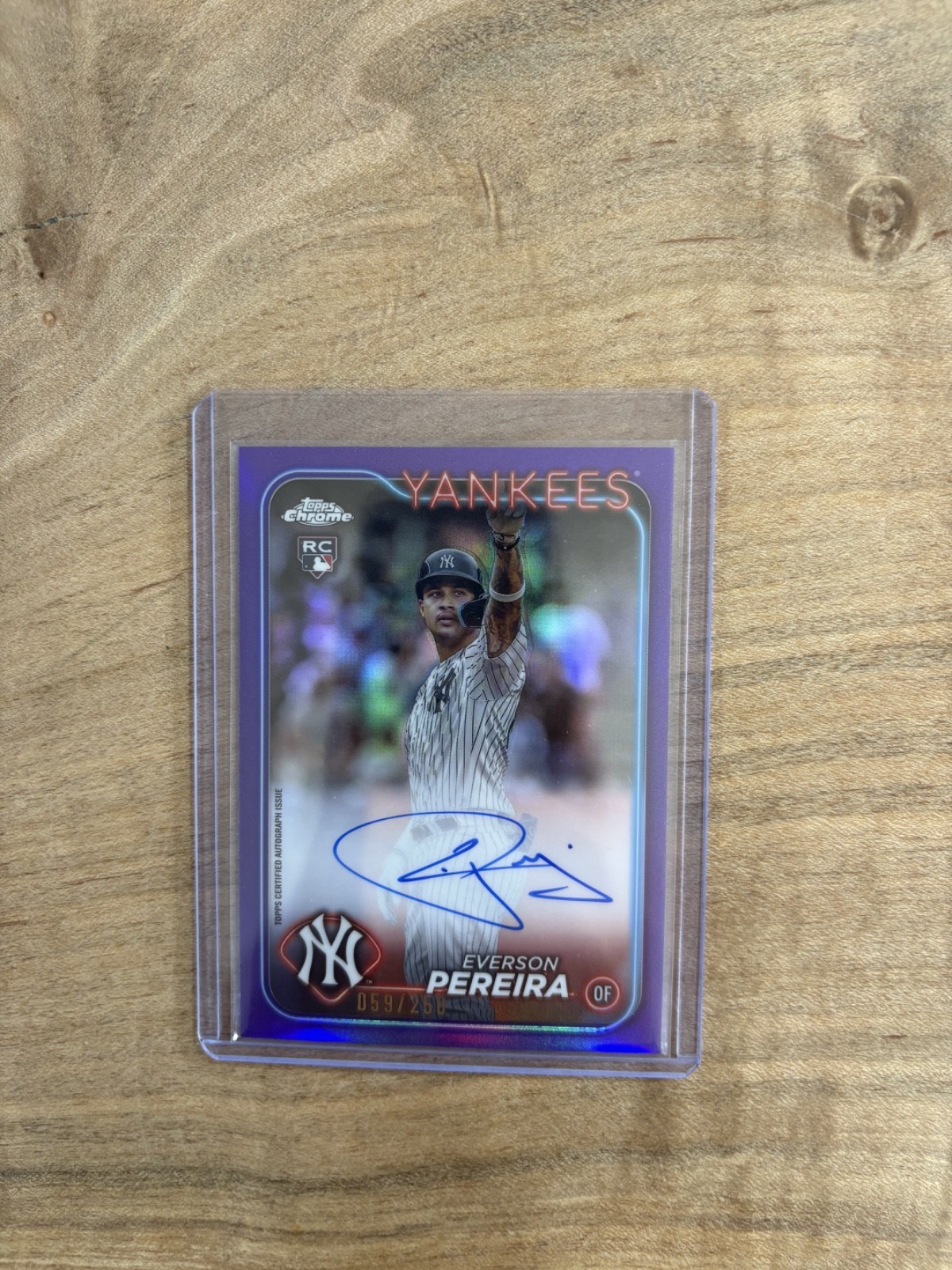 2024 Topps Chrome Everson Pereira Auto Purple Refractor RC /250 Yankees