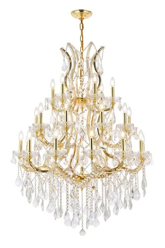 Elegant Lighting Maria Theresa 38" 28 Light Royal Crystal Chandelier - Picture 1 of 8