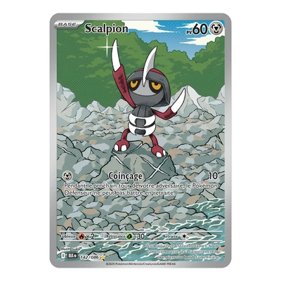 Scalpion 142/086 🇫🇷 Carte Pokémon EV10.5 Foudre Noire AR Art Rare NM TCG Card - Photo 1/4