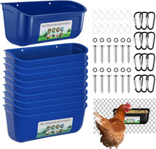 Chicken Feeder Waterer, 10 Pack Duck Feeder Supplies, Hanging Fence Feed Trough