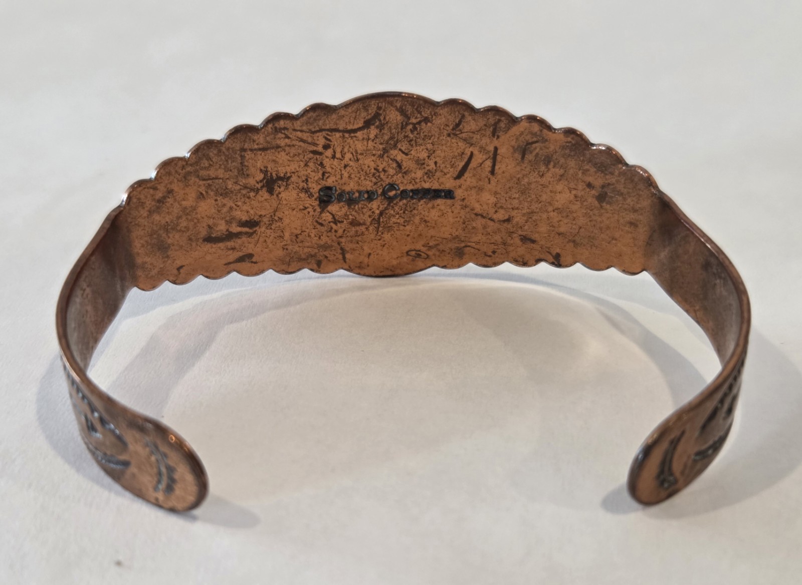 Solid Copper Native American Bracelet Navajo Vint… - image 2