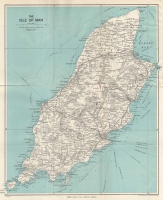 THE ISLE OF MAN Vintage Touristenkarte. Douglas Ramsey Peel. WARD LOCK 1962