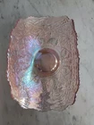 Imperial Glass  Pink Iridescent Carnival Glass Banana Bowl 4" High 10" Long