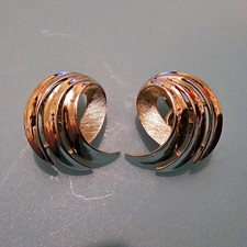 VTG Crown Trifari Silvertone Swirl MCM Clip o...