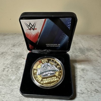 WWE Wrestlemania XL 40 Gold-Plated Coin Medal 2024 Limited Edition Philadelphia