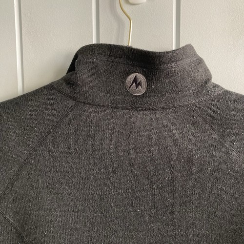 Marmot Drop Line Fleece Jacket Mens Large/Medium 1/2 Half Zip Grey Pocket Hiking - Picture 6 of 9