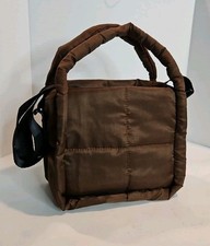 Woman Puffer Handbag Purse Shoulder Bag Crossbody Bag Brown