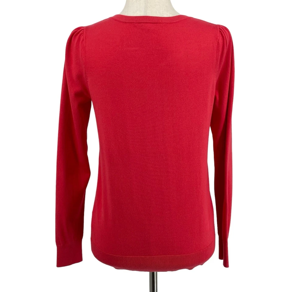 Boden Cotton V Neck Sweater S Radish Long Sleeve Cotton Blend Knit K0510 - Image 3 of 4