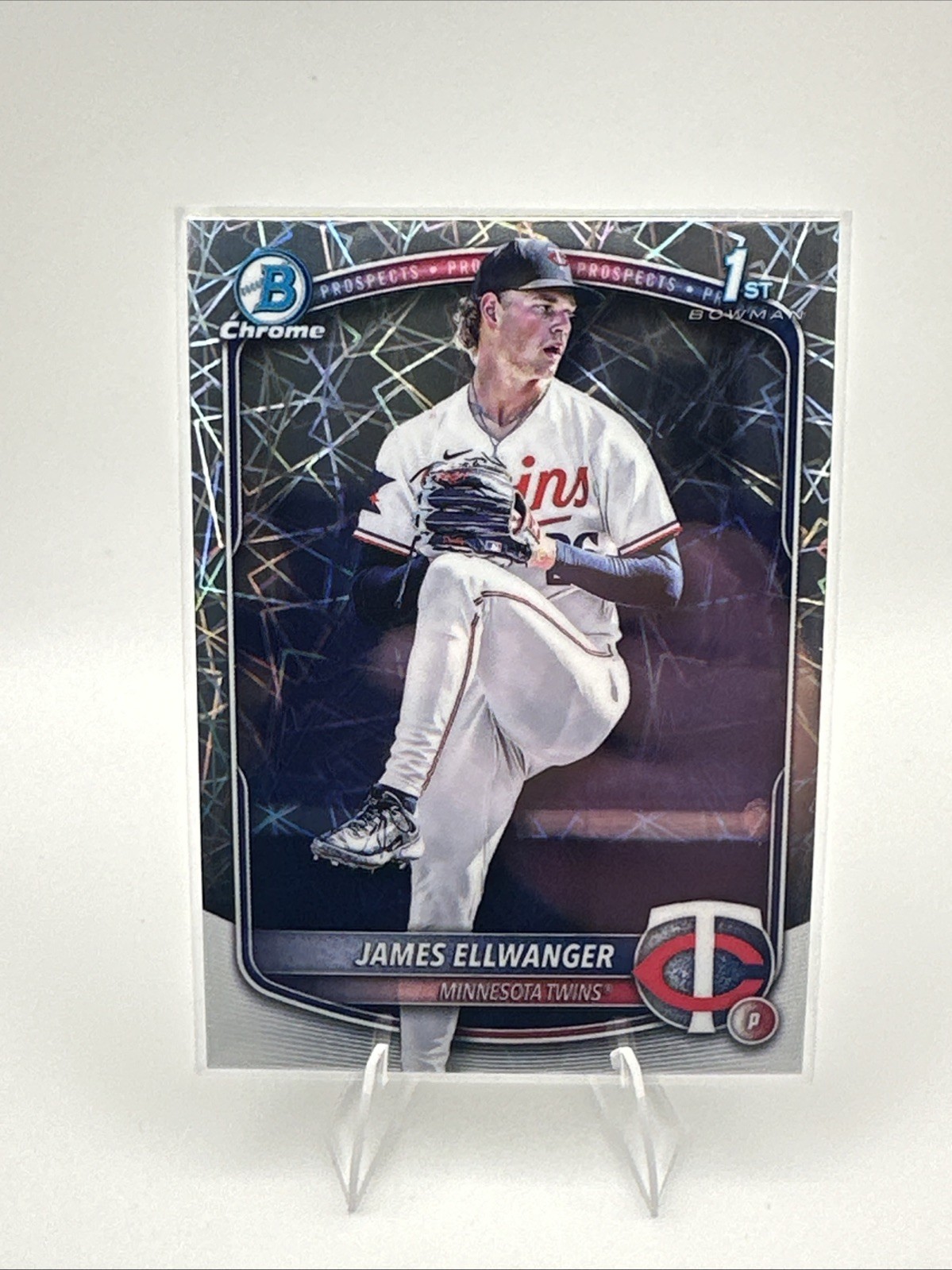 2025 Bowman Draft James Ellwanger 1st Chrome Laser Refracfor (RC) #BDC-164 Twins