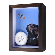 Pet Paw Print Kit with Picture Frame Shadow Box 5x7 for Dogs and Cats Pet Cla...