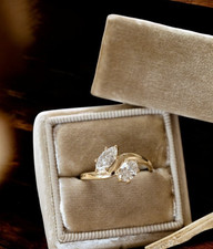 Women Diamond Wedding Ring Lab Grown Oval 2 Carat IGI Certified 18k Yellow Gold