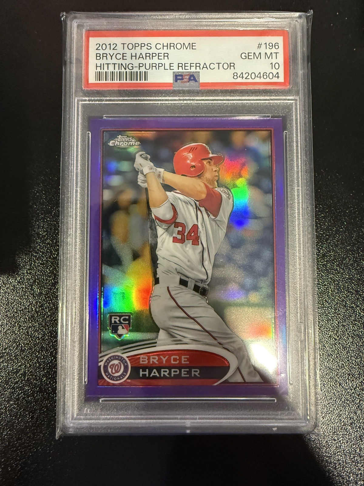 2012 Topps Chrome - Bryce Harper #196 Purple Refractor (RC) PSA 10
