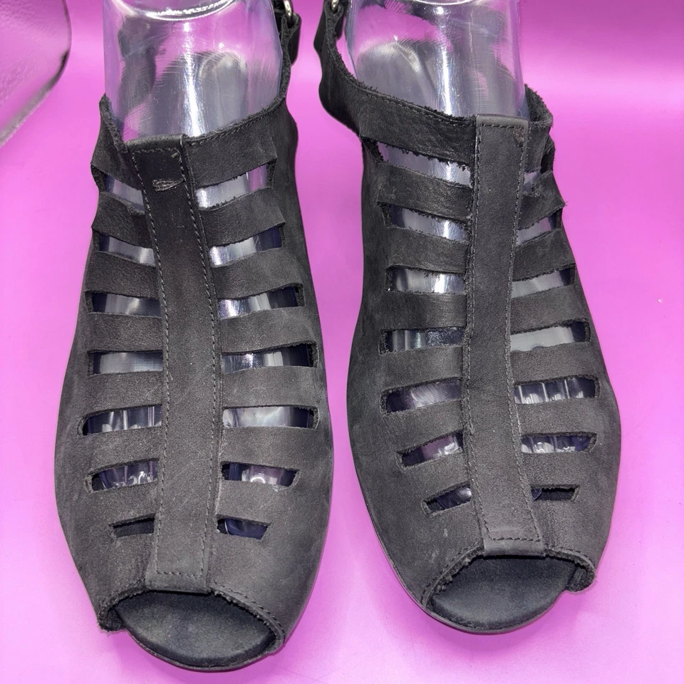 MUNO SANDALIA ABBY MUJER AMERICANA CUERO NOBUCK NEGRO Talla 10.5 (390) Foto 2 de 4