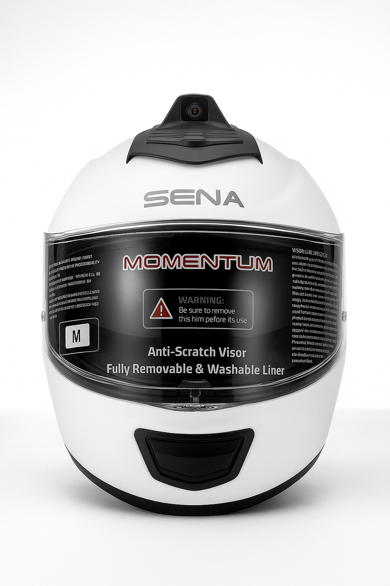 Sena Momentum Pro Motorcycle Helmet Glossy White with Bluetooth