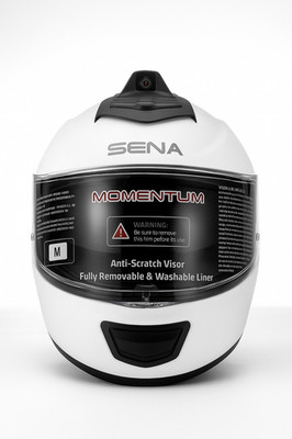 Sena Momentum Pro Motorcycle Helmet Glossy White with Bluetooth Camera