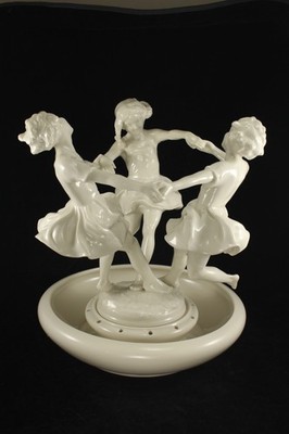 Vintage Hutschenreuther Germany  10'' Gloss White May Dance Flower Frog Figurine