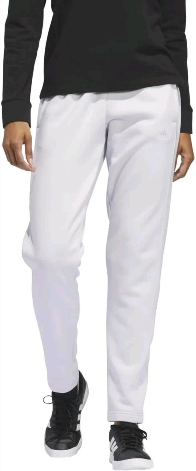 adidas Women’s Relaxed Fit Tapered Legs Fleece Pant, Dshgry Size XL NWT C3