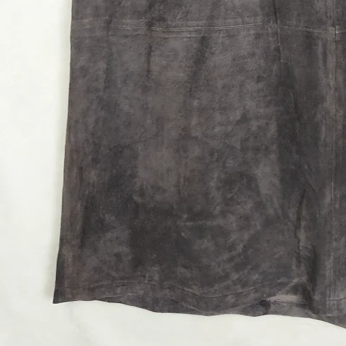 Falda de gamuza Dialogue ALine para mujer 22W Plus marrón 100 % cuero forrada con dardos invierno Foto 4 de 4