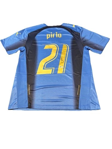 Andrea Pirlo Italy Autographed Jersey Beckett Authentic Signed Soccer World Cup