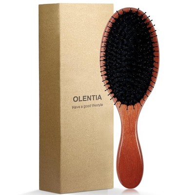 RAIN S SECRET Boar & Nylon Bristle Brushes for Women Men middle, Brown 