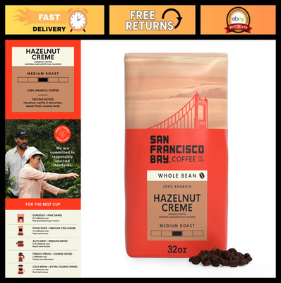 Flavored Medium Roast Whole Bean Coffee - Hazelnut Crème, 2 lb Bag - Fresh Brew