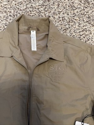Alo Mens New Khaki Solid Zip Up Torrent Overshirt Jacket Sz M