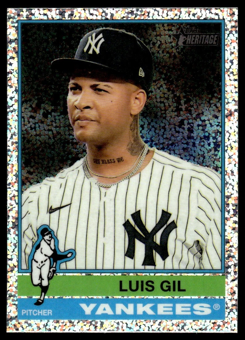 2025 Topps Heritage Chrome Silver Sparkle Luis Gil New York Yankees #142