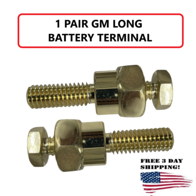 #ad 2 TERMINAL EXTENDED LONG BOLT FOR GM CHEVY GMC BATTERY SIDE MOUNT SHORT POST $11.00