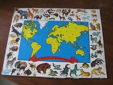 Vintage HONG KONG Plastic ANIMAL Set BACKING BOARD Card WHERE in the WORLD Frame