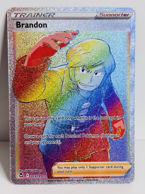 Brandon 203/195 Rainbow Secret Rare Silver Tempest - Pokemon TCG